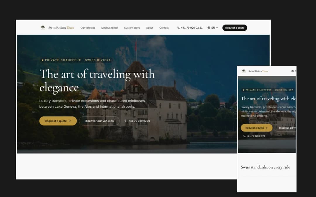 Site Web Swiss Riviera Tours